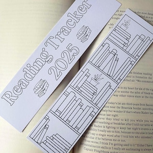 2025 Tracker Bookmark, Colour In Bookmark, 2025 Reading Tracker, Book Tracker, Book Lover Gift, Bookish Stationery
