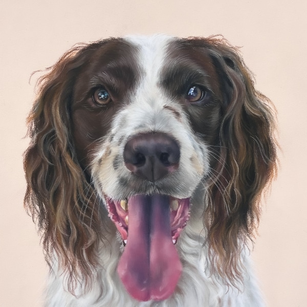 Custom pet portrait, Pastel painting, Gift for pet lover, Dog memorial, mini pet portrait