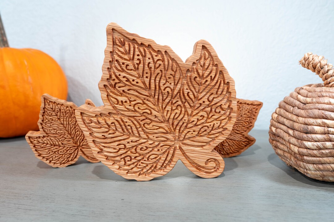 Custom Oak Wood Fall Leaf Decorations Fall Decor Gifts for Her CNC