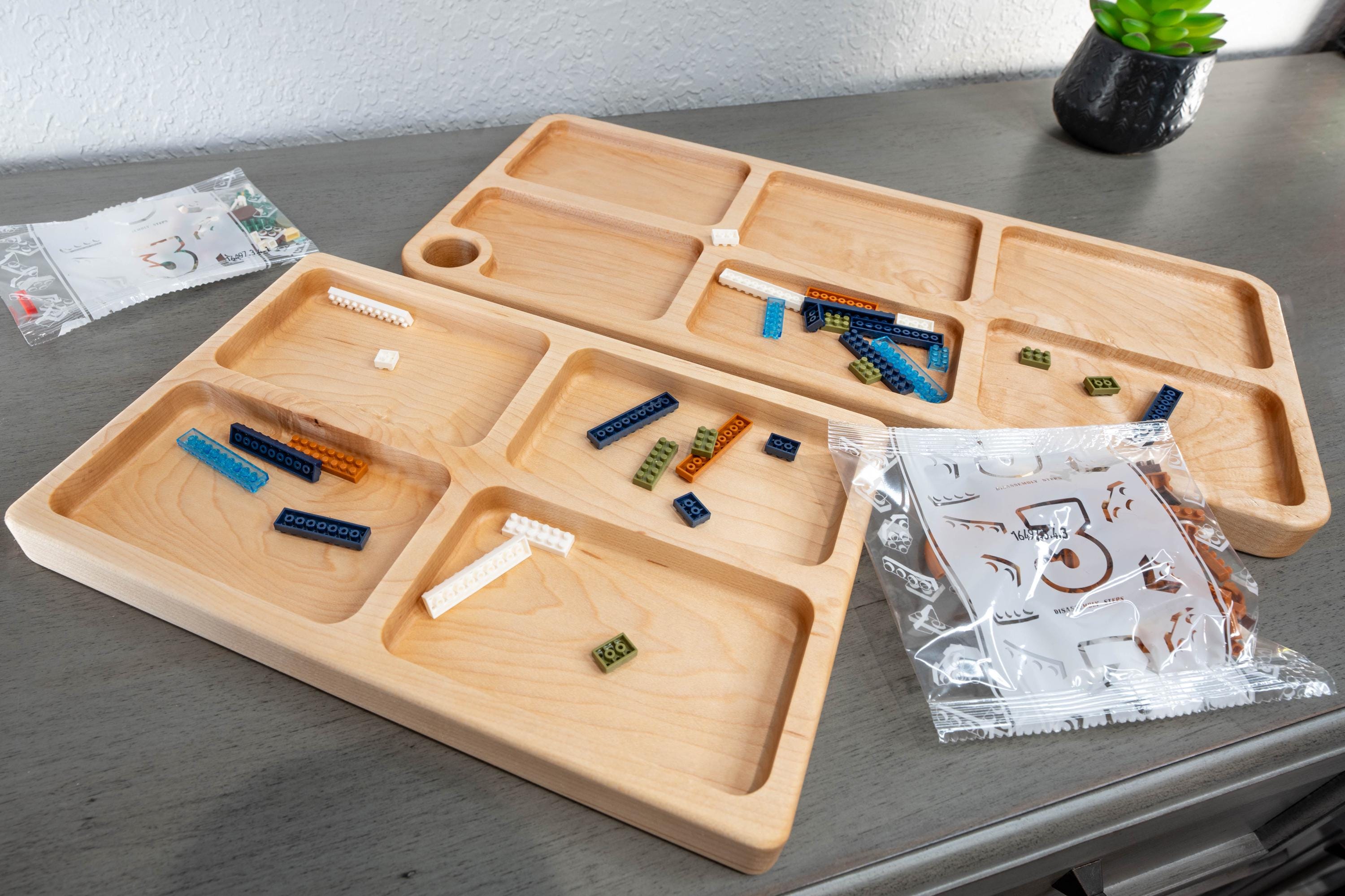 Organized Building Blocks Handcrafted Wooden Building Block Tray: Nano Block & Mini Brick ...