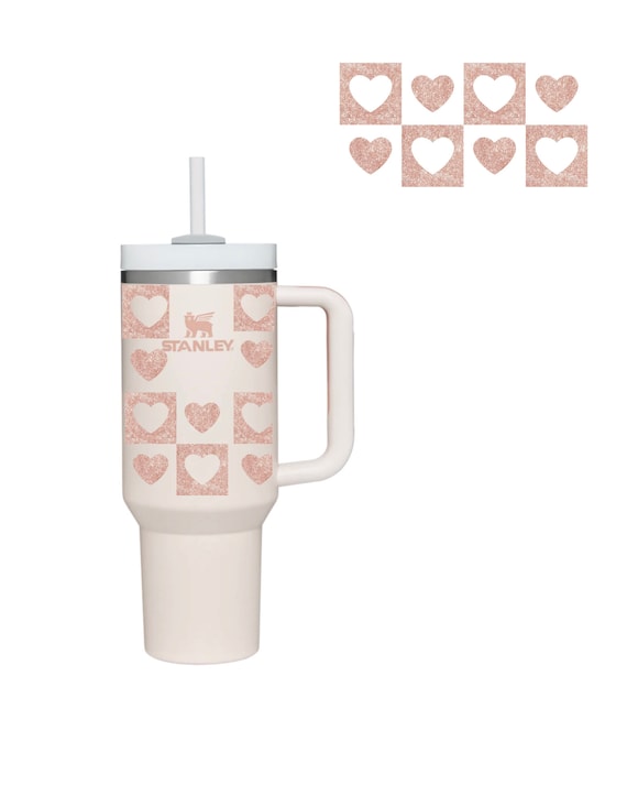Stanley Cup Decal| Hearts| Checkered| coffee mug| tumbler| water bottle| 40  oz.