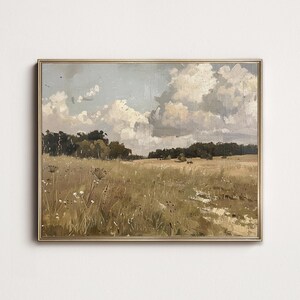 Wildblumen Wiese Landschaftsdruck: Rustikale Natur Kunst (Digitaler Download)