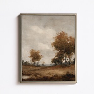 Autumn Cottage Landscape Print: Vintage Farmhouse Wall Art (Digital Download)