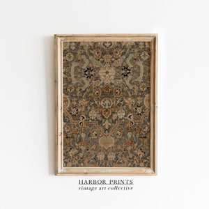 Vintage Tapestry Print: Neutral Antique Rug Pattern (Digital Download)