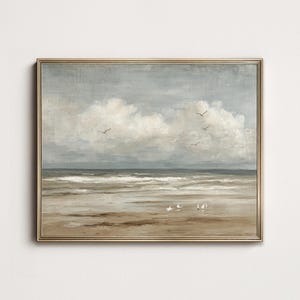 Vintage Coastal Path Print: Neutral Beach Seaside Wall Art (Digital Download)