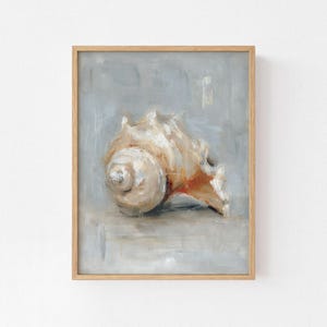 Rustic Coastal Wall Art, Neutral Seashell Still Life, Classic Home Decor, Living Room Wall Art
