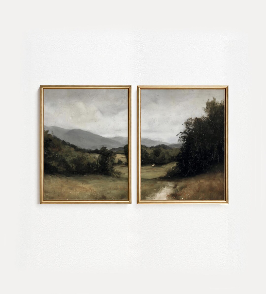 Countryside Landscape Gallery Set | Neutral Classic Earth Toned ...