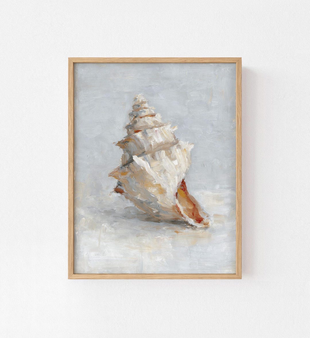 Conch Seashell Vintage Art Print – Beachy Cottage Decor (digital ...