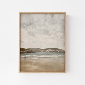 Rustic Coastal Wall Print, Vintage Beach Scene, Timeless Home Decor, Beach House Decor