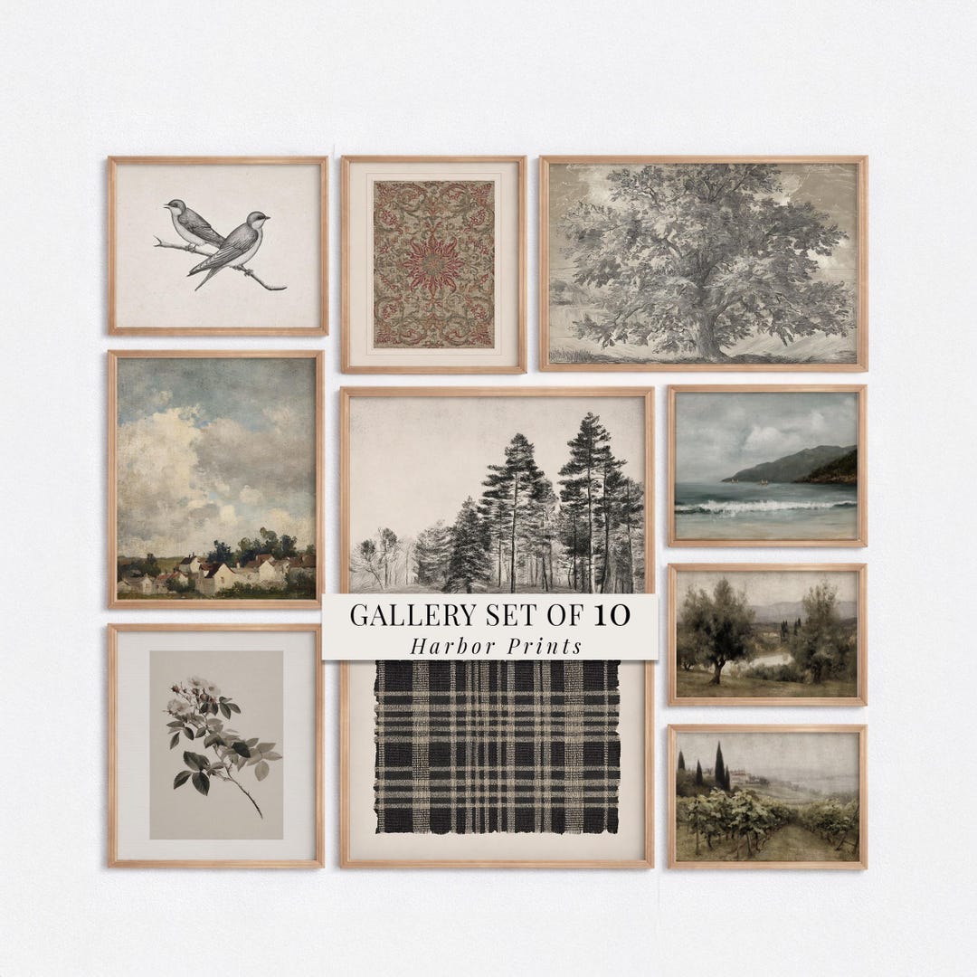 Vintage Nature & Coastal Gallery Wall Art Set, 10 Printable Antique ...