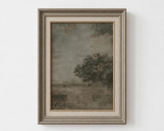 Tapiz de pared vintage con motivos naturales, lámina de paisaje antiguo, decoración de pared estilo casa de campo.