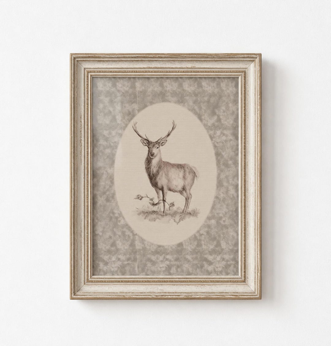 Antique Stag Wall Decor, Rustic Deer Portrait, Traditional Animal Art ...