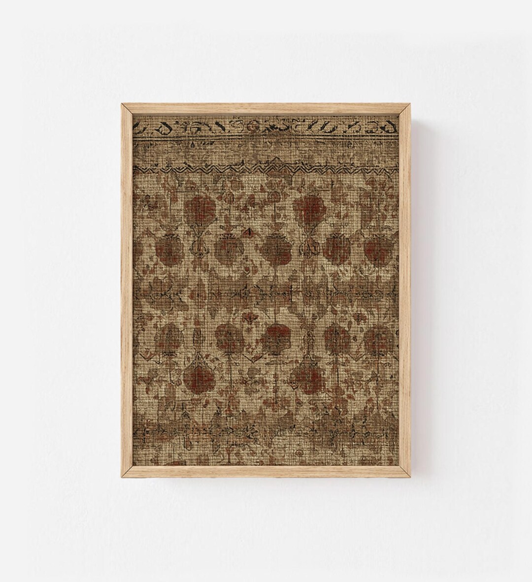 Vintage Rug Pattern Printable Wall Art - Antique Floral Medallion ...