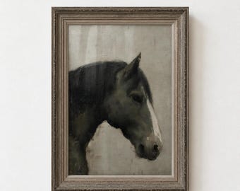 Antique Horse Print, Vintage Equestrian Art, Living Room Wall Art