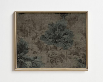 Tapiz rústico de peonías, lámina floral vintage, decoración de estilo rústico para el hogar.