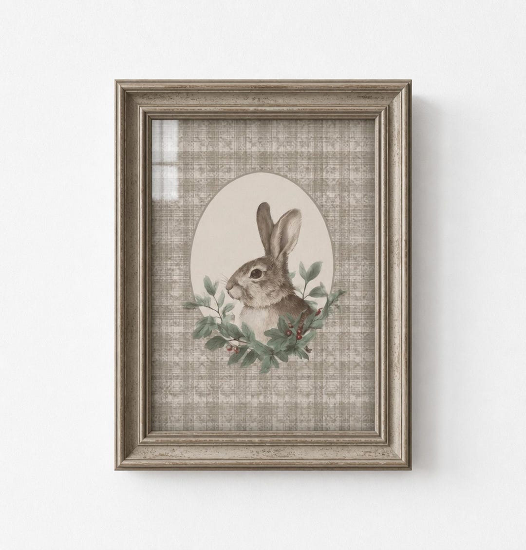 Classic Rabbit Picture Cottage Rabbit Art Print, Vintage Bunny Portrait, Classic Animal Art ...