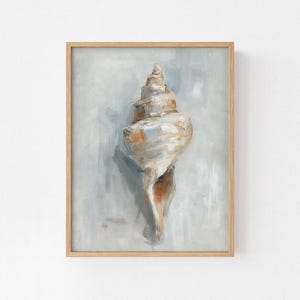 Stampa vintage di conchiglie, decorazione murale in stile fattoria costiera (download digitale)