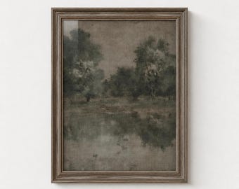 Tapiz rústico con paisaje para decoración de pared, lámina de paisaje vintage, arte para sala de estar de estilo rústico