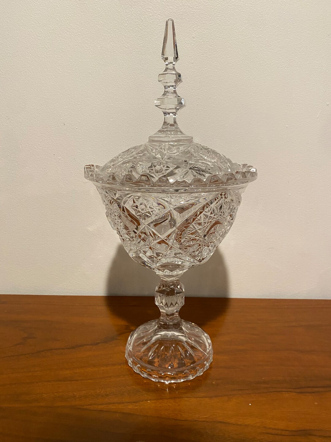 Large Cut Crystal Candy Dish Etsy