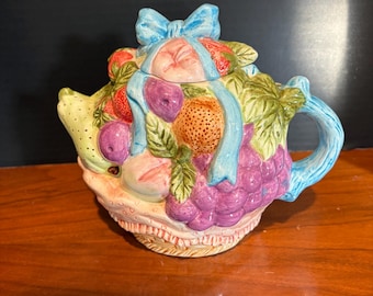 Vintage Novelty Teapot Fruit Country Garden Collectable Tea Pot