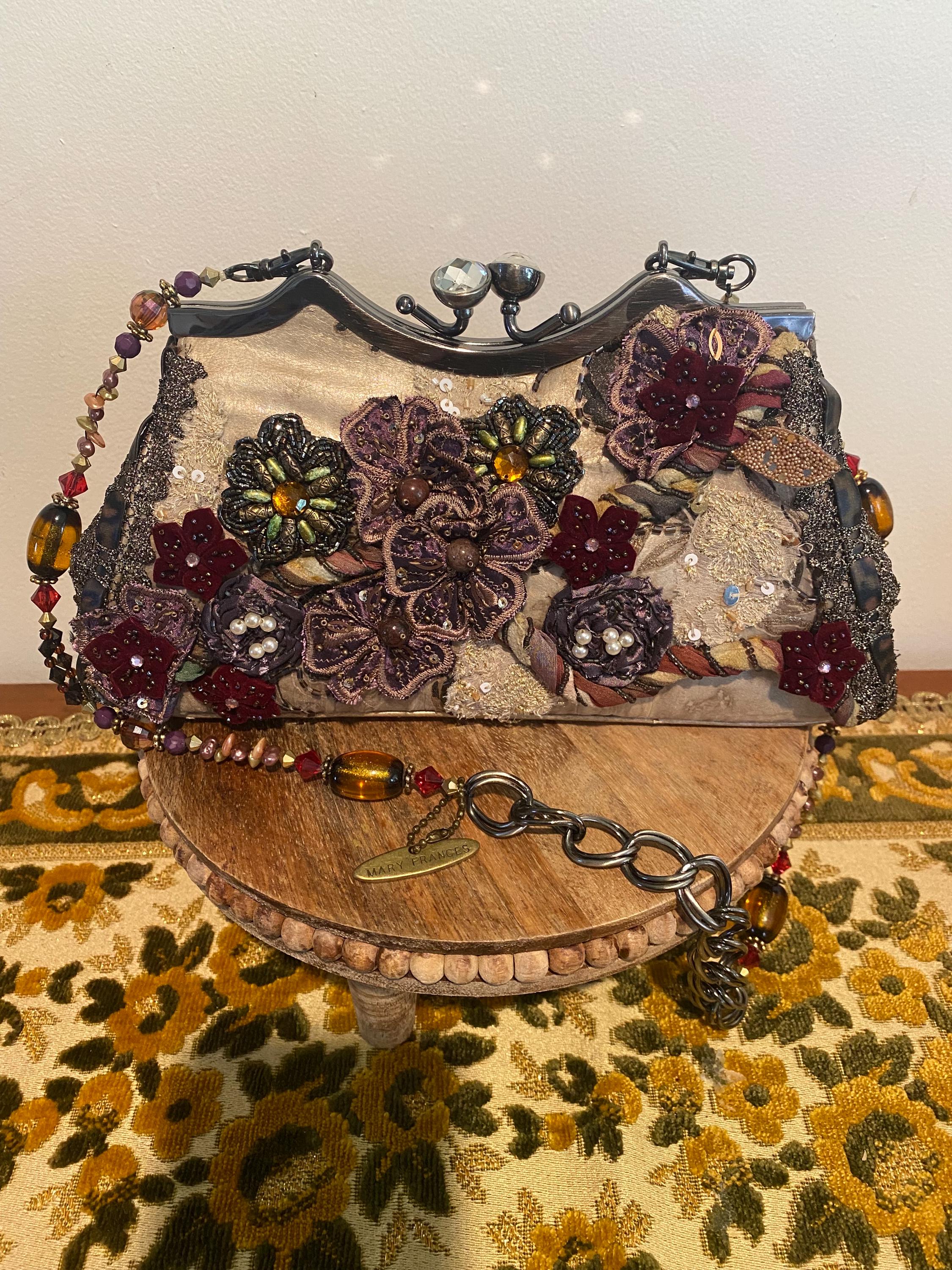 Vintage Mary Francis Beaded Floral Handbag - Etsy