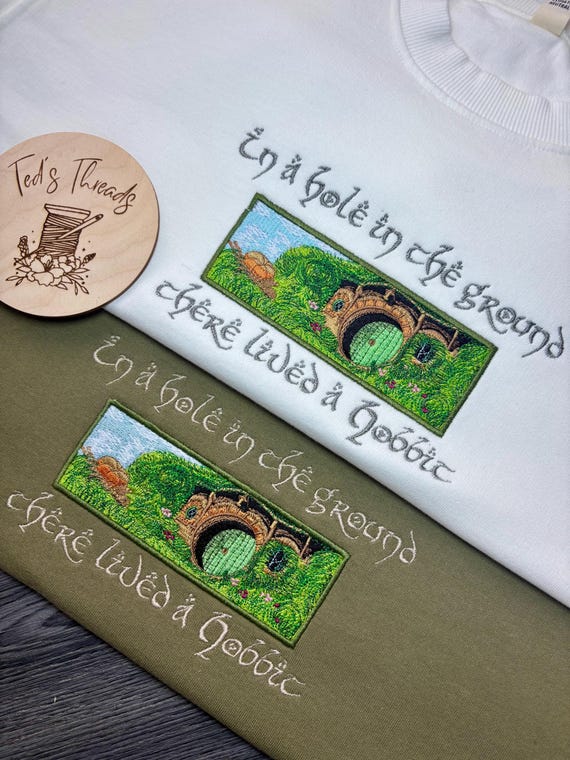 Embroidered Hobbiton Sweatshirt, LOTR Bookish Clothing