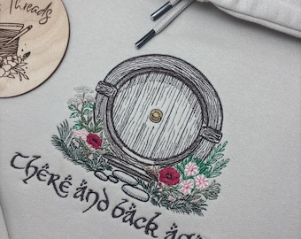 Embroidered Hobbit Door Hoodie: Lord of the Rings, Bookish Clothing