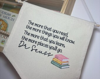 Embroidered Dr. Seuss Quote Bunting Banner: Positive Affirmations Nursery Decor