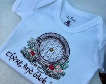 Embroidered Hobbit Hole Baby Vest, LOTR Inspired, Tolkien Clothing