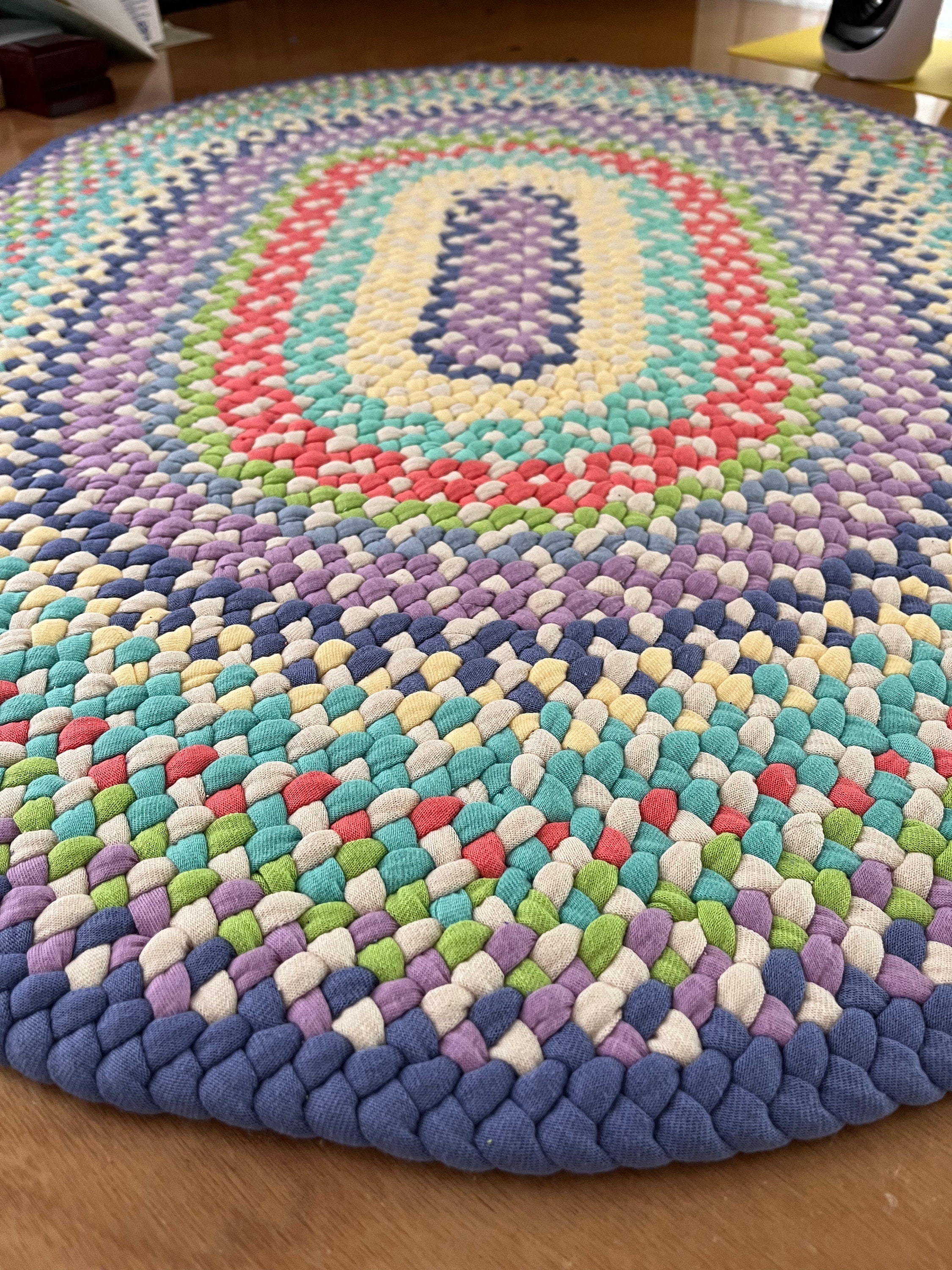 Colorful Oval Cottonjersey Rug 33 X 26 Etsy