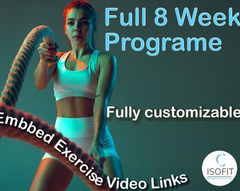 8 Week Muscle Tone Workout for every Age and Gender, Workout Program, Fitness Program Template for Health and Fitness, Coaching Template