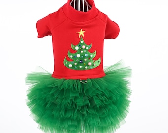 Christmas Dog Dress Santa Dog Outfit Festive Puppy Tutu dress Christmas Pet Wear Gift for dogs lovers