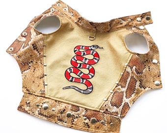 Dog vest with embroidery Pet Jacket Dog coat  Designer handmade dog clothes Dog jacket Small dog harness Boy dog clothes Chihuahua