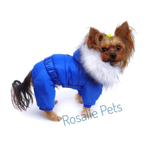 Waterproof Winter Dog Snowsuit with Removable Hood