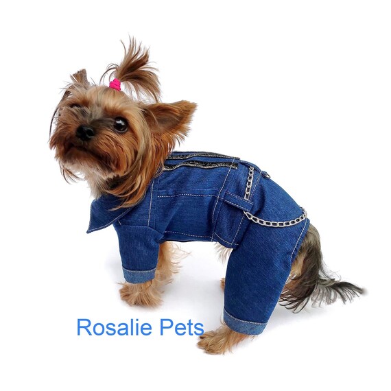 Stylish Denim Dog Clothes Dog Jeans Clothing Jumpsuit Overalls Costume Customizable for Chihuahuas and Small Breeds Pet Fashion Etsy Australia