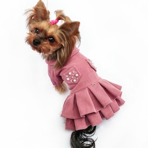 Dog dress Small dog clothes Dog birthday dress Handmade Designer dog girl clothes Chihuahua clothes Cute yorkie clothes