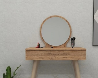 Dressing Vanity Table,Makeup table,Bedroom table with mirror, make-up table for women, wooden makeup console,vanity desk, makeup organizer