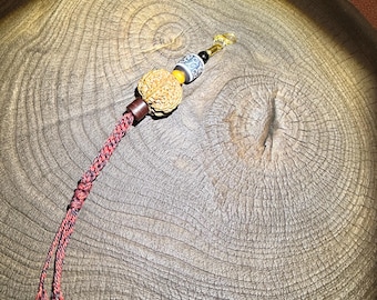 Natural 7 Mukhi Nepal Rudraksha Bodhi Seed cell phone hanger decoration 7瓣尼泊爾金剛菩提手機掛飾