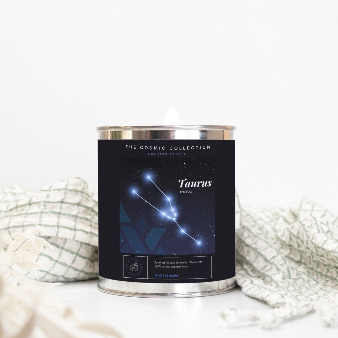 Taurus Constellation Candle 16 Oz Paint Can Candle Hand Etsy