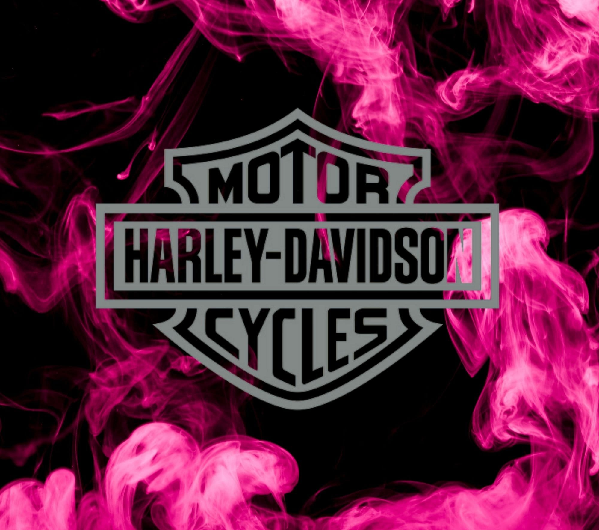 pink harley davidson logo with wings