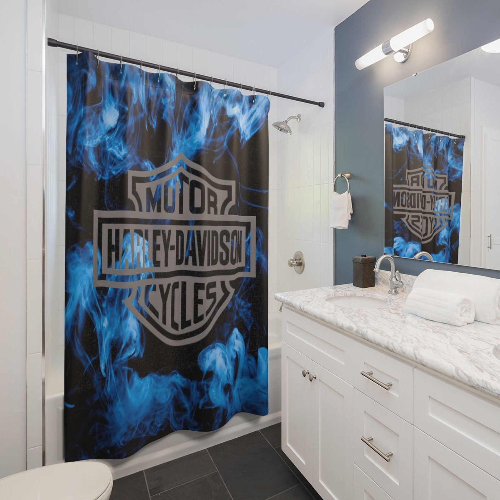harley davidson shower curtain amazon