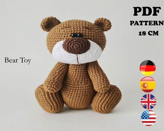 Crochet Pattern Bear Toy 18 cm / AMIGURUMI / PDF tutorial