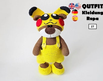 Patron au crochet Pikachu pour jouet de 27 cm / Tutoriel PDF AMIGURUMI