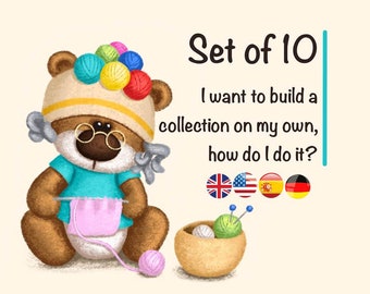 Create Your Own Set of 10: Toy and Costumes for 18cm Toy (Crochet Patterns) / AMIGURUMI PDF Tutorial