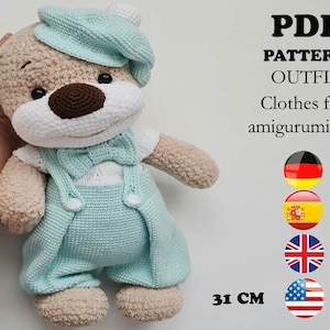 Crochet and Knitting Pattern / Clothes for 31 cm Toy / AMIGURUMI PDF Tutorial