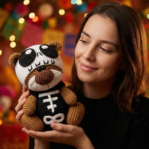 Crochet Pattern Skeleton Halloween Clothes for 18cm Toy / AMIGURUMI PDF Tutorial