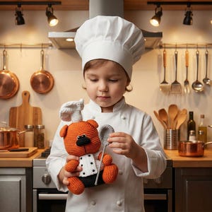 Crochet Pattern Chef Cook Clothes for 18cm Toy / AMIGURUMI PDF Tutorial