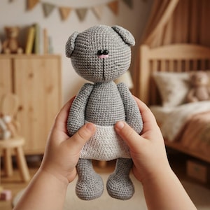 Patrón de gato a crochet de 27 cm Patrón AMIGURUMI Juguete de oso Tilda