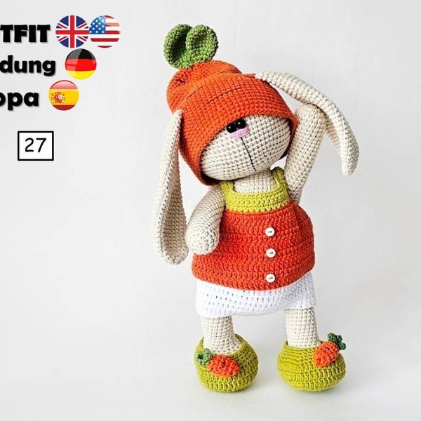 Crochet Pattern Easter Carrot Clothes for 27cm Toy / AMIGURUMI PDF Tutorial