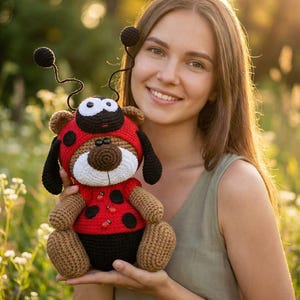 Crochet Pattern Ladybug Clothes for 18cm Toy / AMIGURUMI PDF Tutorial